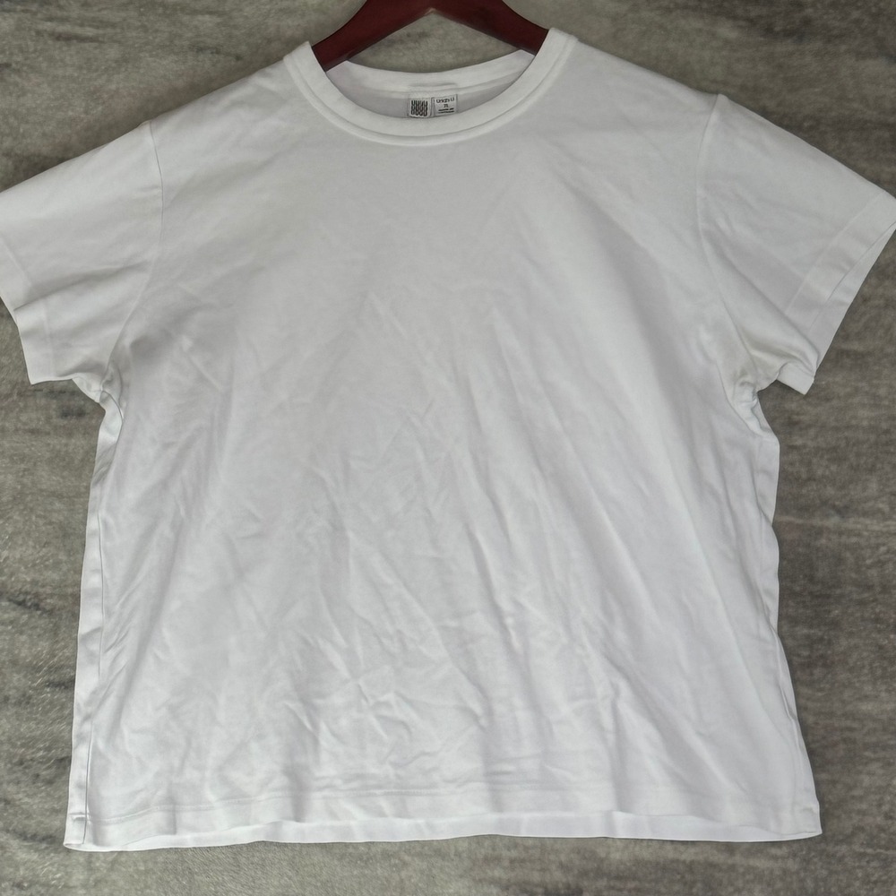 Uniqlo U White Crew Neck Short Sleeve Cotton T-Shirt XL 241-406456 Relaxed Fit